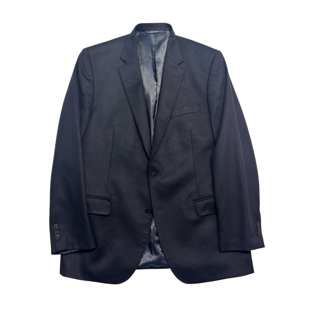 Frank Stella New York 44L Navy Blue 100% Cashmere Blazer Jacket Sport Suit Coat‎
